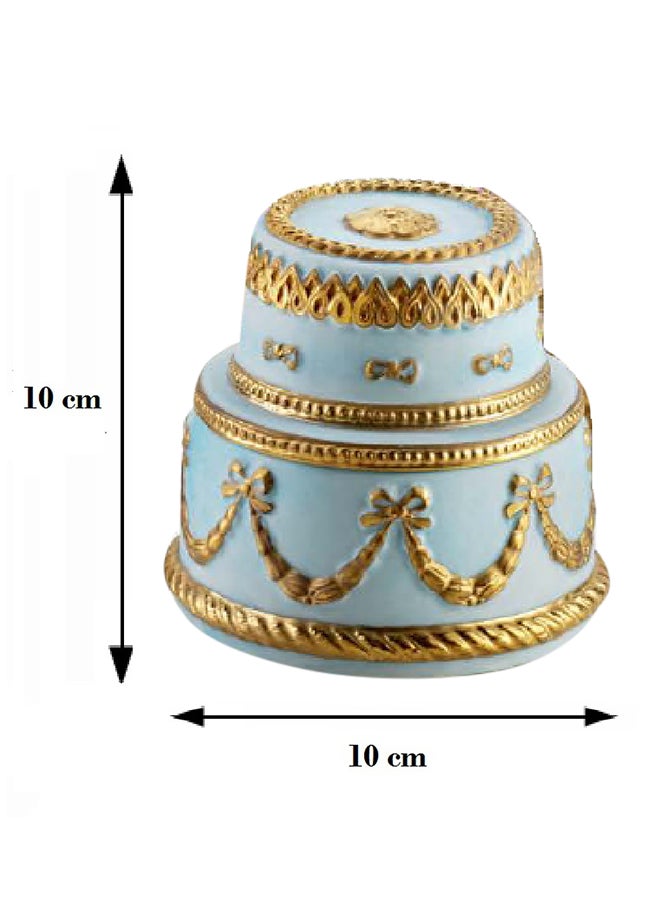 شمعة معطرة بيبي تشانتيلي فيروزي/ذهبي 10X10سم  - Image 3