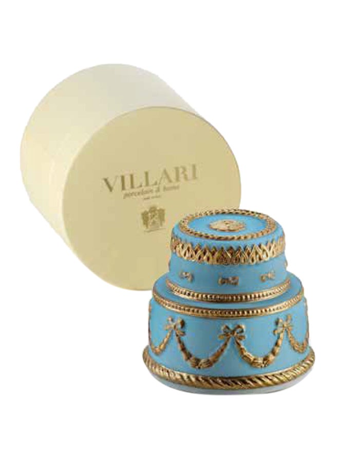 شمعة معطرة بيبي تشانتيلي أزرق سماوي/ذهبي 10X10سم  - Image 2