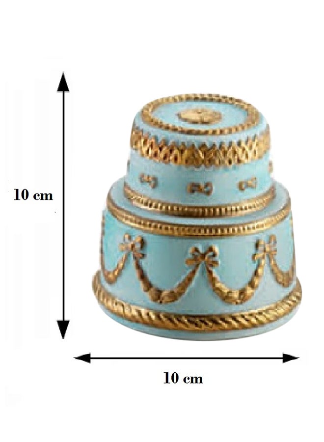شمعة معطرة بيبي تشانتيلي أزرق فاتح/ ذهبي 10X10سم  - Image 3