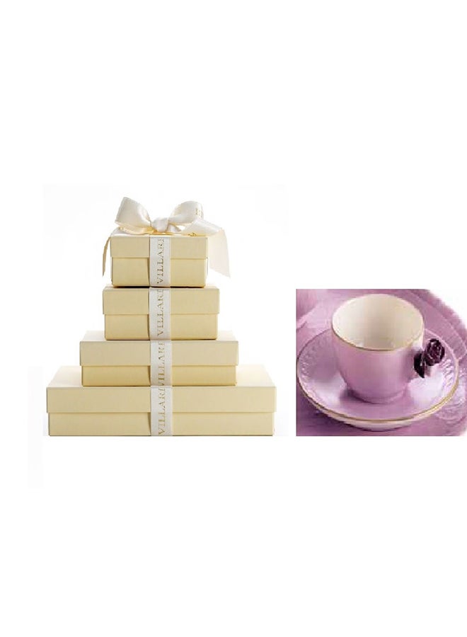 Coffee Cup With Rose And Saucer Lilac Plum 5X12cm - Image 4