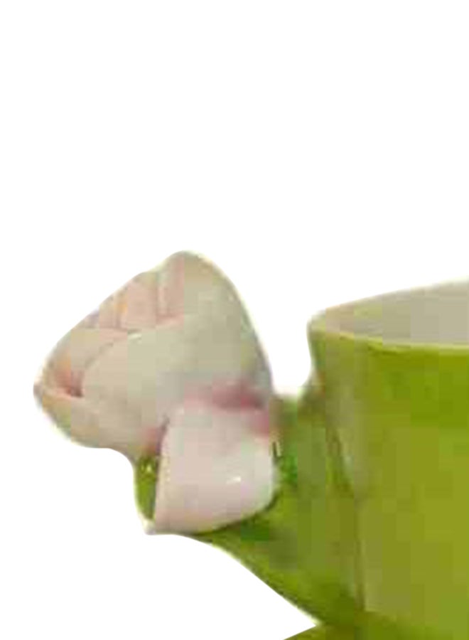 Coffee Cup With Rose And Saucer Acid Green Lilac 5X12cm - Image 5