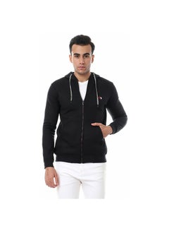 Solid Regular Fit Hoodie Sweatshirt black