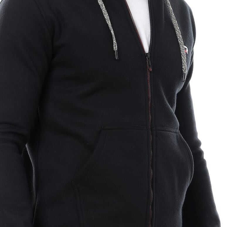 Caesar - Solid Regular Fit Hoodie Sweatshirt black - Image 1