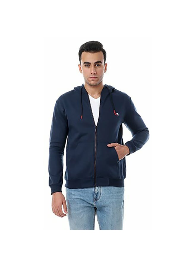 Caesar Solid Regular Fit Hoodie Sweatshirt blue 