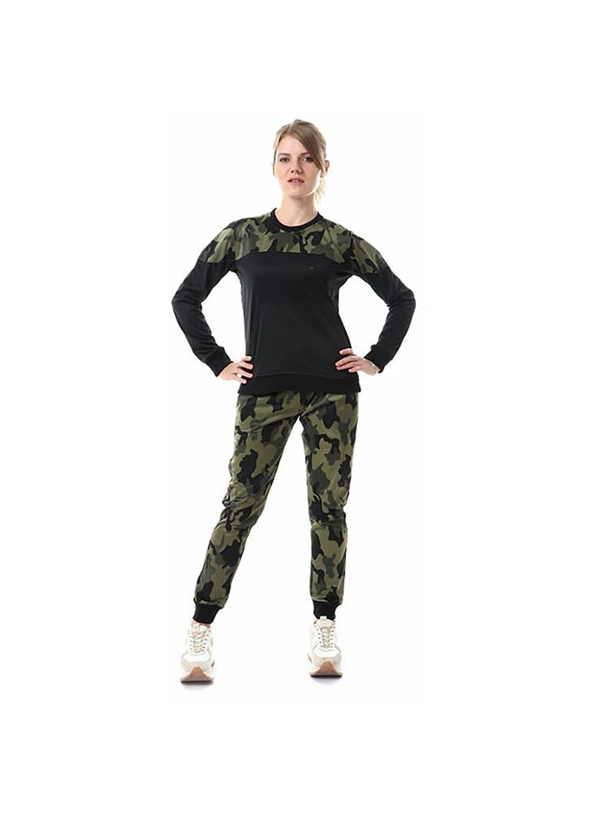 Caesar Printed Army Sportive Training Suit Olive/Black  - Image 1