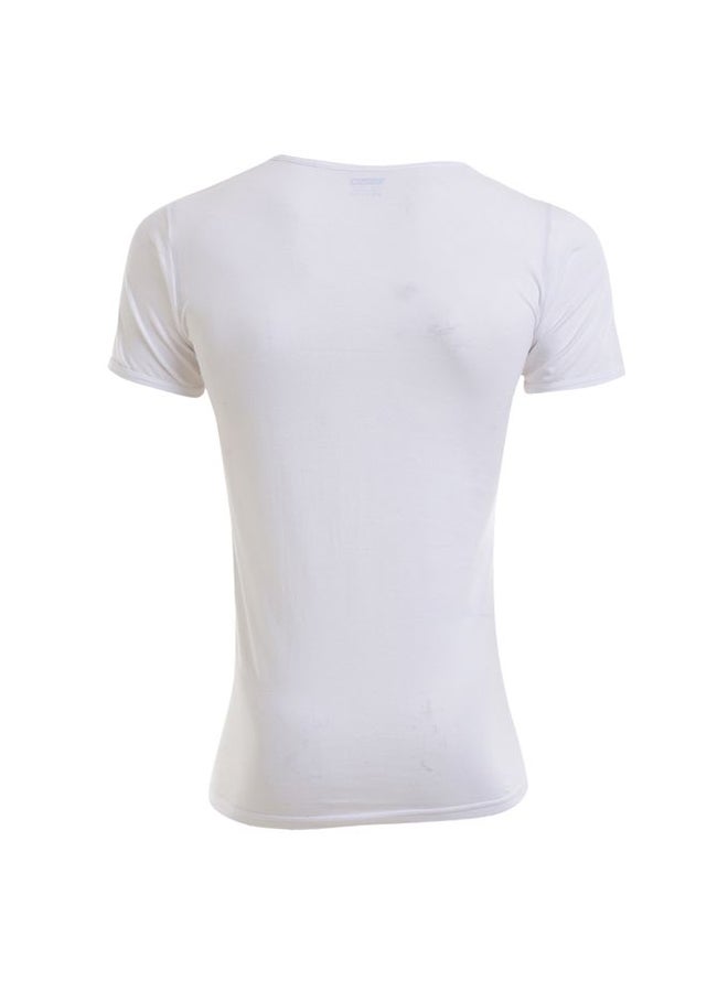 embrator 3-piece Cotton Round Neck Short Sleeve Tank Top Undershirts White  - Image 3