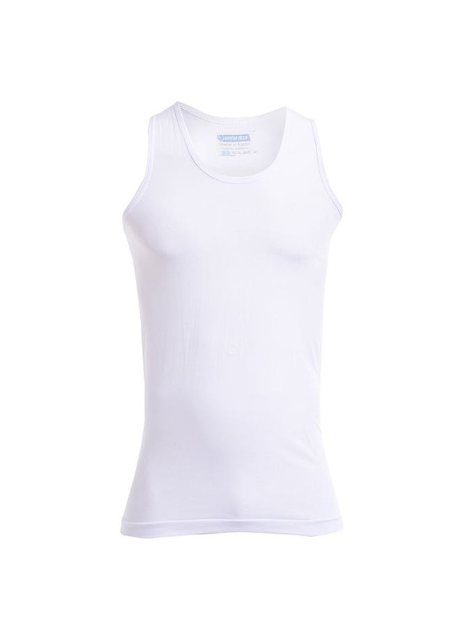 embrator 3-Piece Pure Cotton Sleeveless Tank Top Undershirts Set White - Image 2
