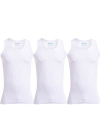 embrator 3-Piece Pure Cotton Solid Sleeveless Undershirts Set White ...