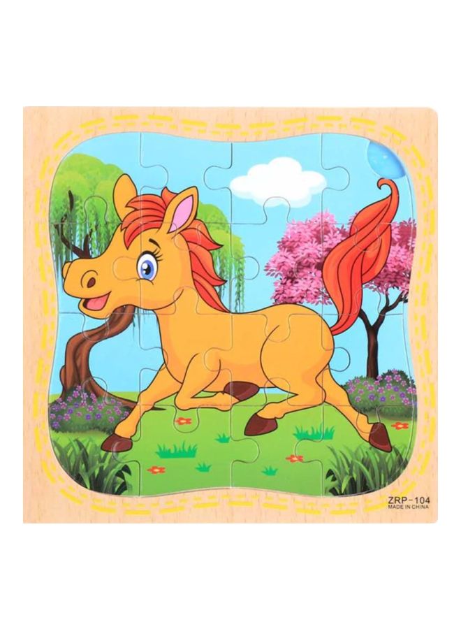 Horse Wooden 3D Puzzle 14x16cm - Image 1