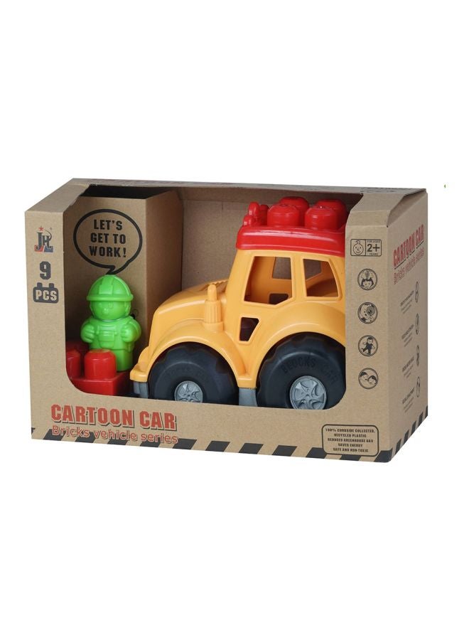 مجموعة مكعبات بناء سيارة كرتونية من سلسلة السيارات مكونة من 9 قطع 1107 أكبر من سنتين - Image 2