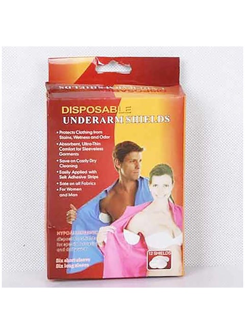 6-Piece Under Arm Pads Set White 7 x 6 x 0.3cm