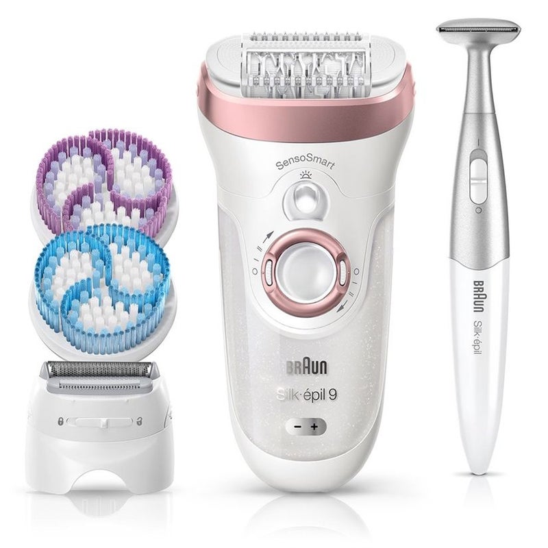 BRAUN - SensoSmart Silk Epil 9 Wet And Dry Epilator With 13 Extras Set SE9-980 Gold - Image 1