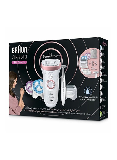 SensoSmart Silk Epil 9 Wet And Dry Epilator With 13 Extras Set SE9-980 Gold