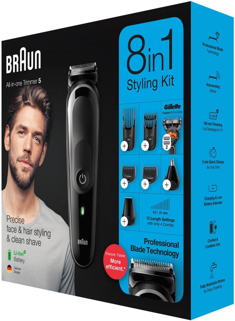 Mgk5260 8-In-1 Trimmer Kit With Gillette Fusion5 Proglide Razor Black - v1603123035/N40529428A_2