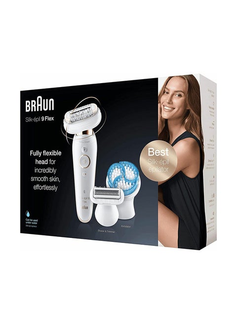 Silk-épil 9 Flex 3D Wet And Dry Epilator Set 9010 White/Gold