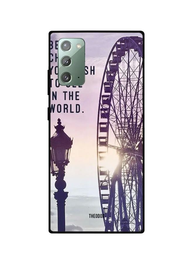Be The Change You Wish Printed Case Cover For Samsung Galaxy Note20 Purple/Beige