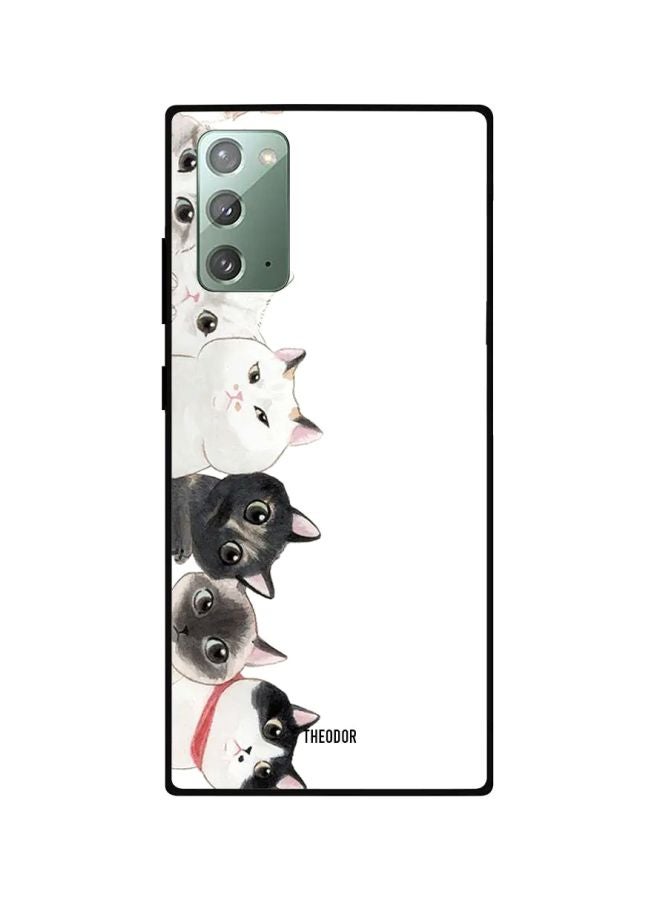 Cute Cats Printed Case Cover For Samsung Galaxy Note20 White/Black/Grey