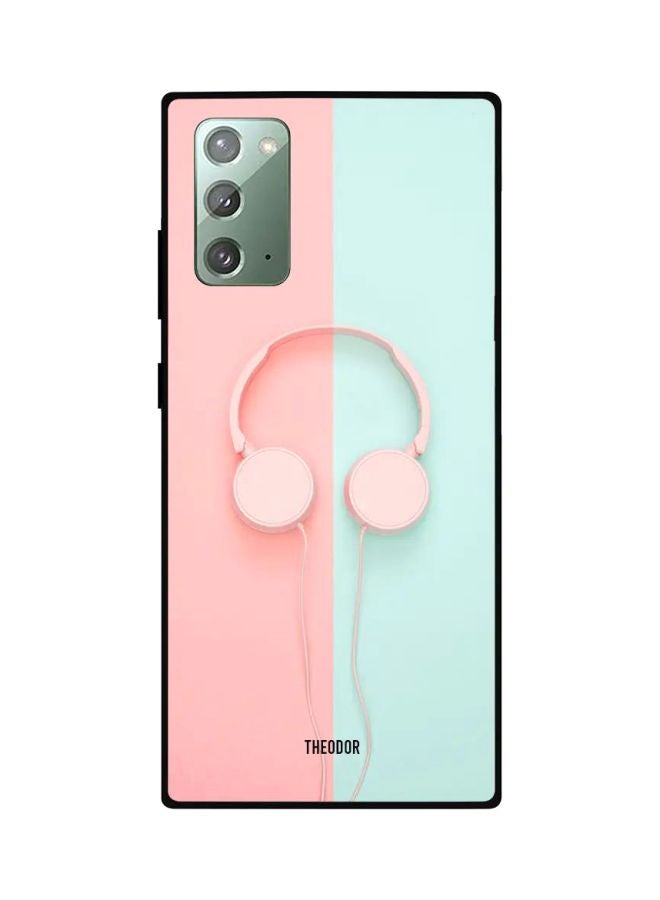 Headphones Printed Case Cover For Samsung Galaxy Note20 Pink/Green