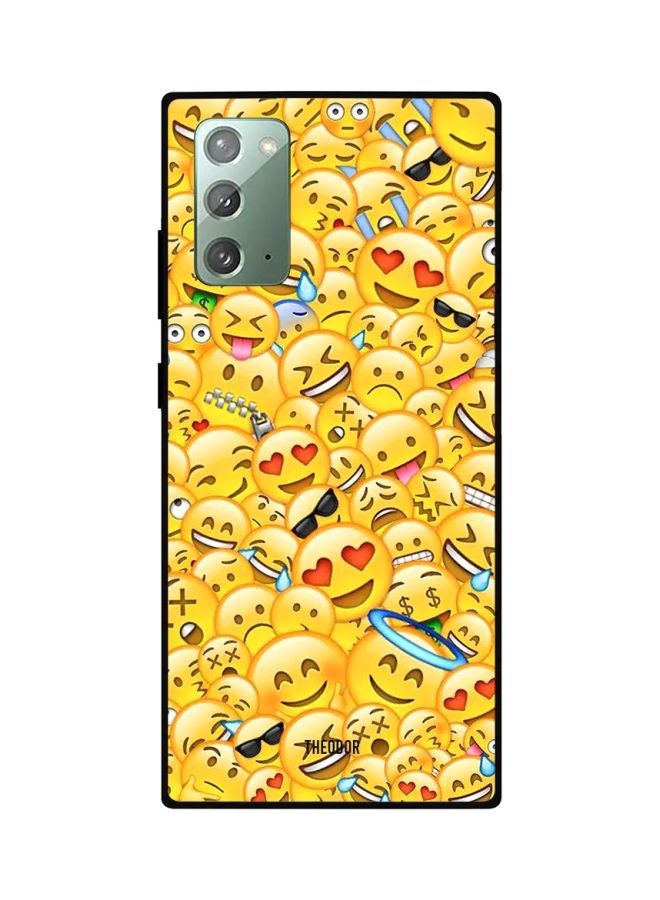 ثيودور غطاء حماية بطبعة إيموجي لهاتف سامسونج جالاكسي نوت 20 أصفر/أحمر/أزرق
