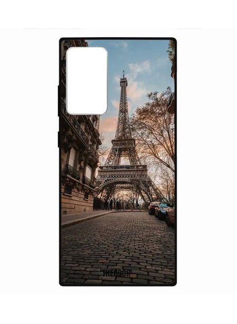 Eiffel Tower Printed Case Cover For Samsung Galaxy Note20 Ultra Brown/Blue