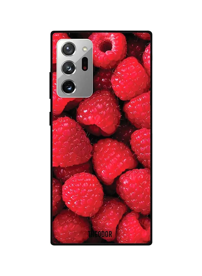 Theodor Raspberry Printed Case Cover For Samsung Galaxy Note20 Ultra Red/Black
