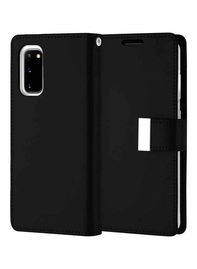 GOOSPERY Protective Flip Cover With Pockets For Samsung Galaxy S20 Black - Image 2