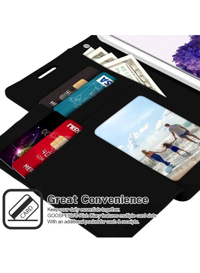 GOOSPERY Protective Flip Cover With Pockets For Samsung Galaxy S20 Black - Image 5
