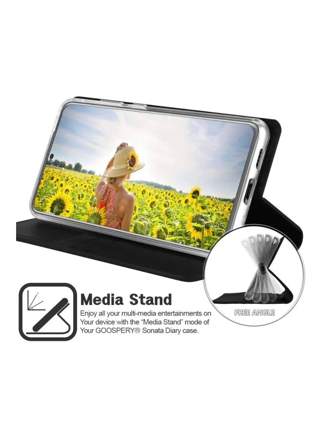 GOOSPERY Protective Flip Cover With Pockets For Samsung Galaxy S20+ Black - Image 3