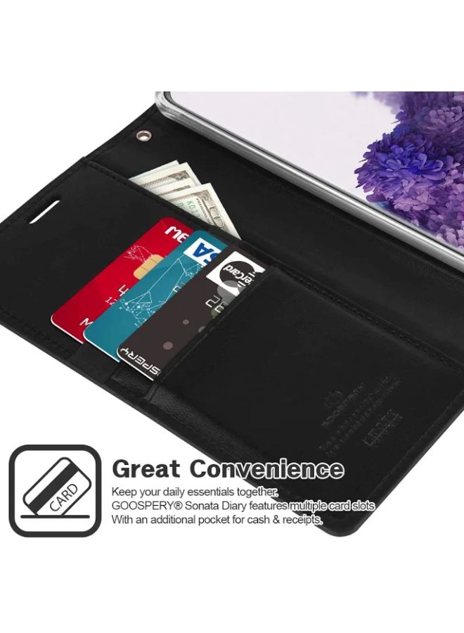 GOOSPERY Protective Flip Cover With Pockets For Samsung Galaxy S20+ Black - Image 5