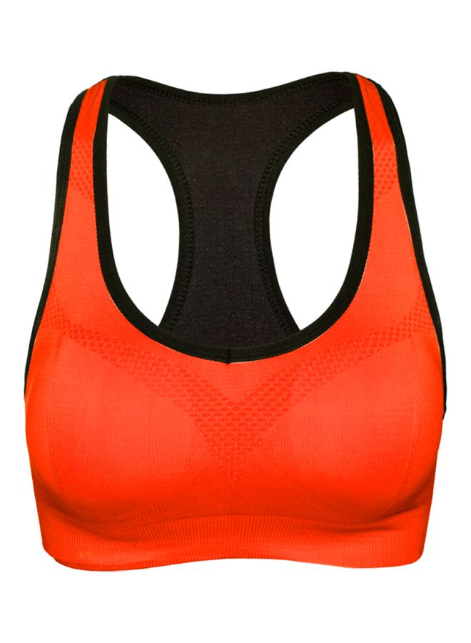 Padded Sports Bra Orange/Black  - Image 1