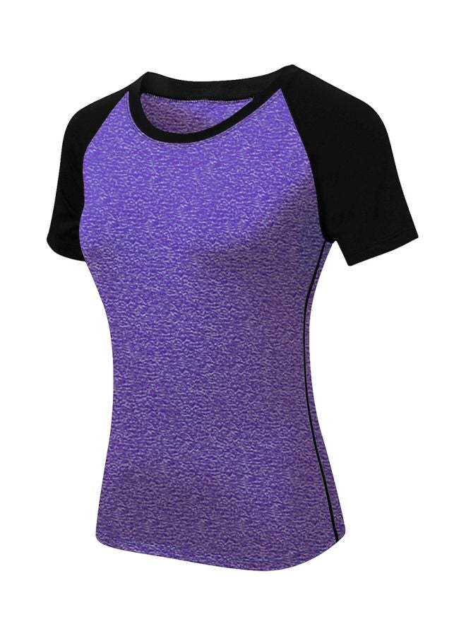 Quick Dry Running T-Shirt Purple/Black  - Image 1