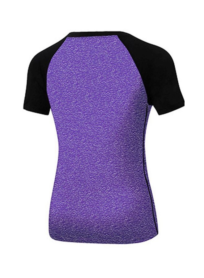 Quick Dry Running T-Shirt Purple/Black  - Image 2