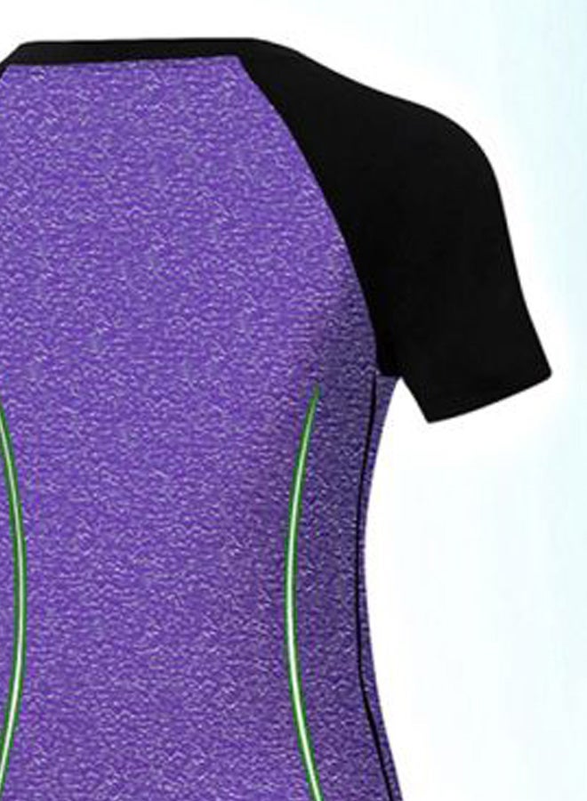 Quick Dry Running T-Shirt Purple/Black  - Image 3