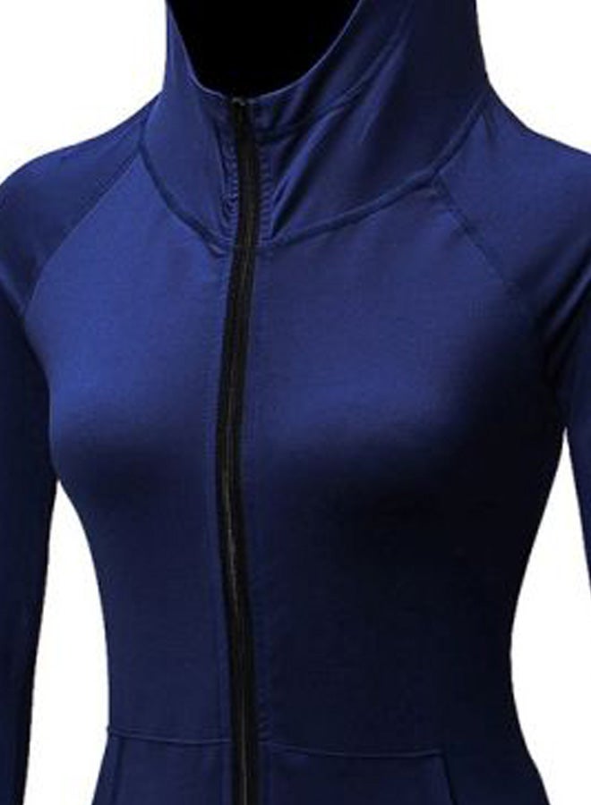 Full-Zippered Running Jacket Dark Blue  - Image 3