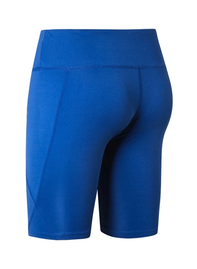 High Waist Yoga Shorts Blue  - Image 2