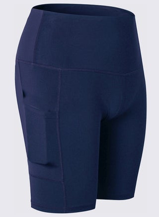 High Waist Side Pockets Details Yoga Shorts Dark blue - v1603131698/N40423042V_1