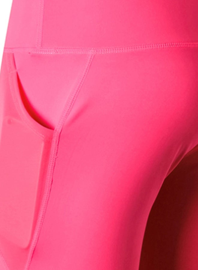Solid Pocket Detailed Shorts Rose  - Image 3