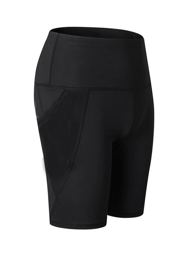 Solid Pocket Detailed Shorts Black  - Image 1