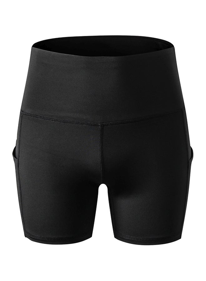 Solid Pocket Detailed Shorts Black  - Image 1
