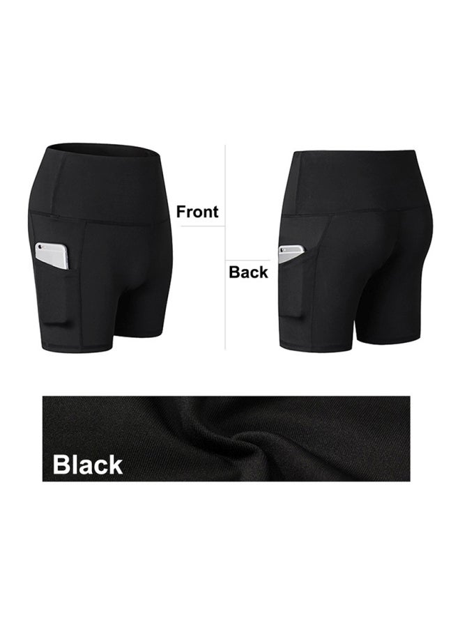 Solid Pocket Detailed Shorts Black  - Image 5