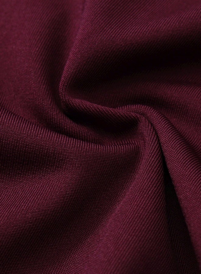 شورت سادة مزين بجيوب خمري - Image 5