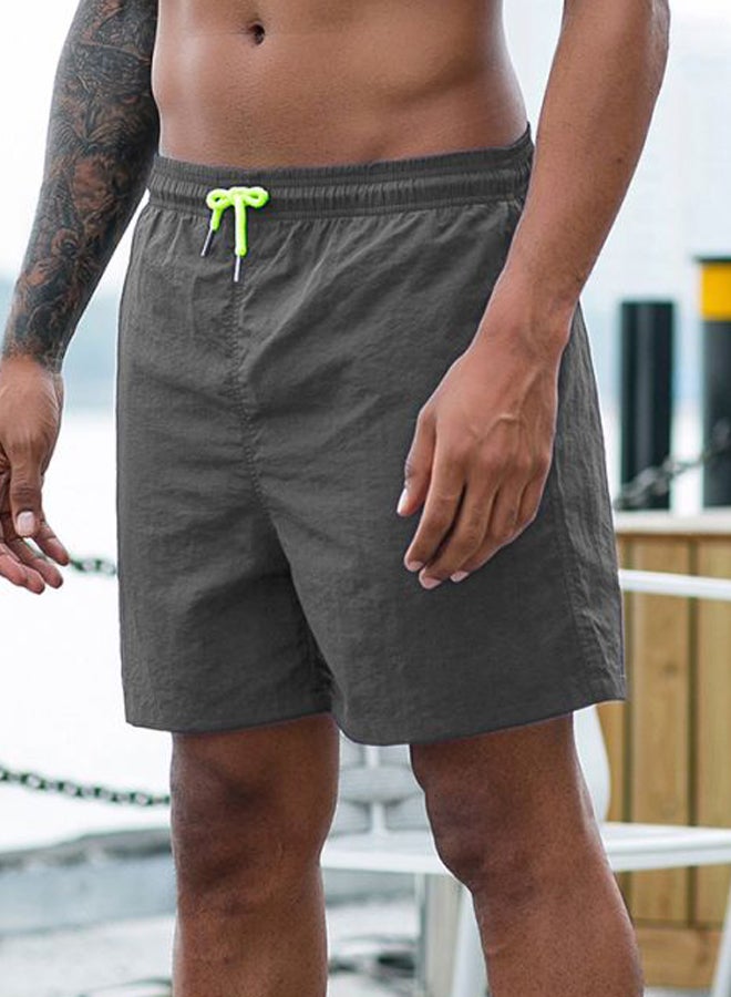Solid Pocket Detailed Shorts Grey  - Image 3