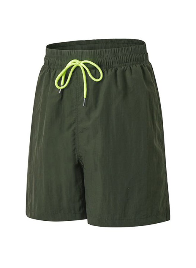 Generic - Solid Pocket Detailed Shorts Dark Green - Image 1