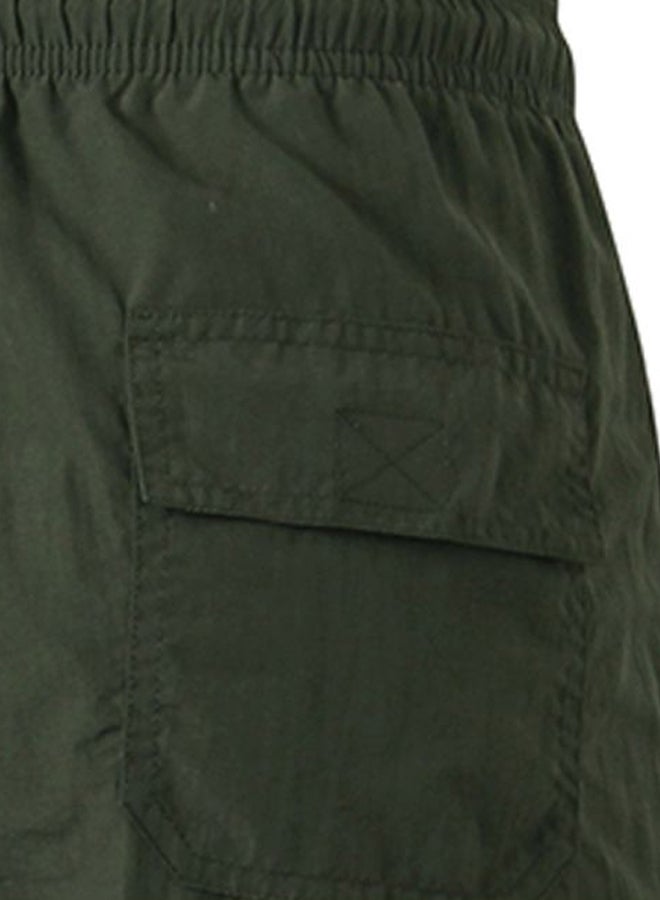 Generic - Solid Pocket Detailed Shorts Dark Green - Image 1
