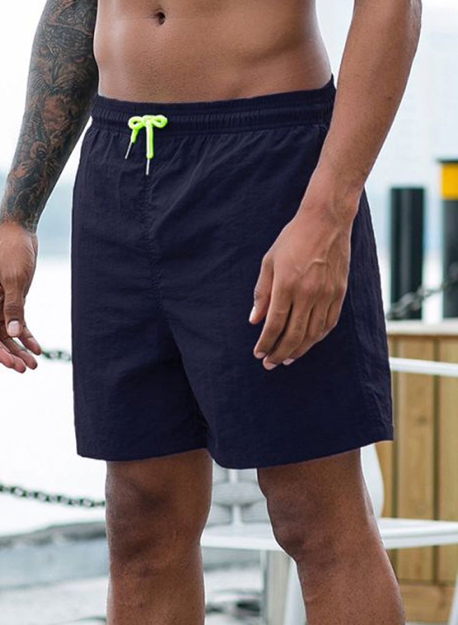 Solid Pocket Detailed Shorts Dark Blue  - Image 2