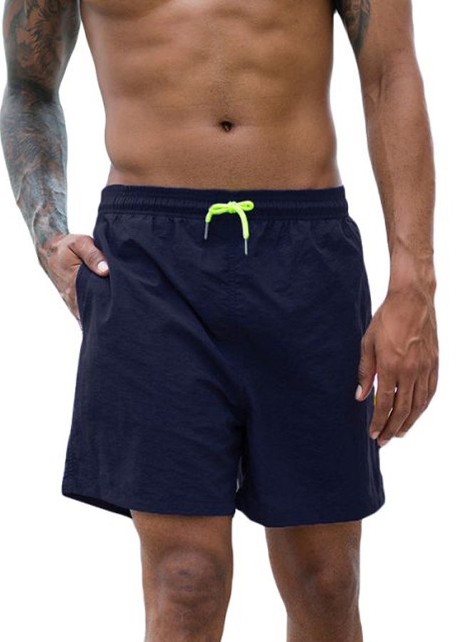 Solid Pocket Detailed Shorts Dark Blue  - Image 1