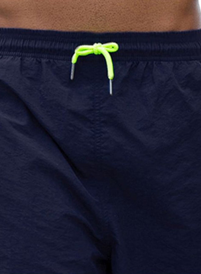 Solid Pocket Detailed Shorts Dark Blue  - Image 3