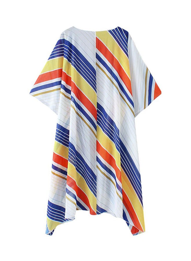 Striped Beach Cover Up Blue/Red/Yellow  - Image 2