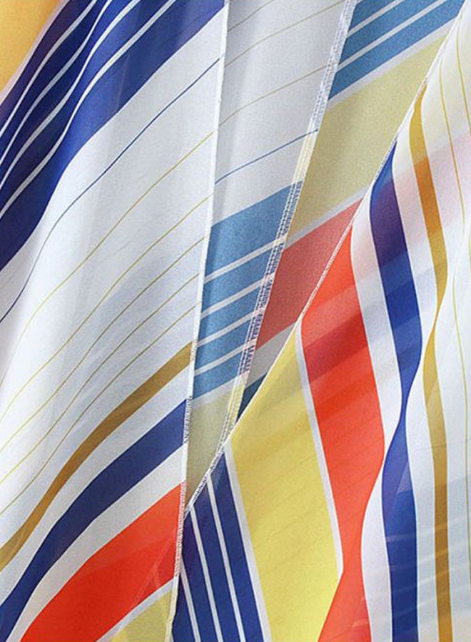 Striped Beach Cover Up Blue/Red/Yellow  - Image 3