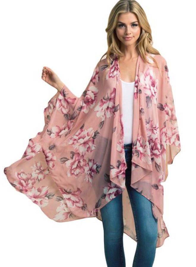 Floral Printed Cover Up Pink/White - Image 1